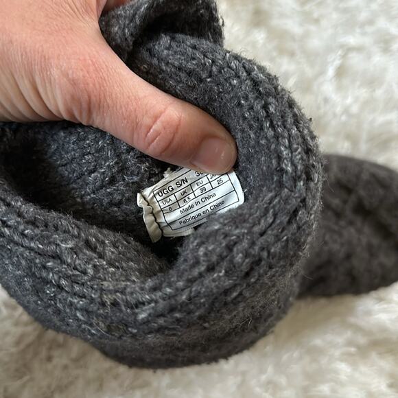 Ugg Latice Cardy Knit Boots Charcoal Gray Warm Wool Buttons Sz 8 Australia - Picture 2 of 9
